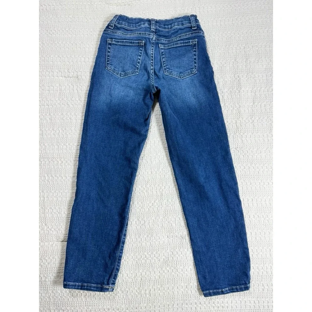 Children's Place Girls Straight‎ Jeans Size 8 Adjustable Waist Dark Wash Blue